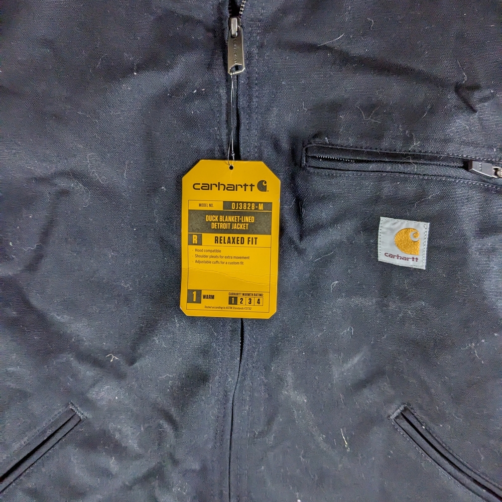 Carhartt Men's Black Canvas Jacket Flannel Lined FedEx Relaxed Fit Size Medium - Picture 2 of 12